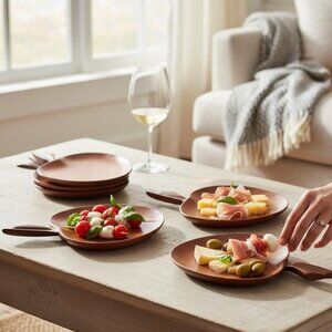 VTG Rustic Elegance: Mahogany Apple Trays Inspired by Haitian Craftsmanship